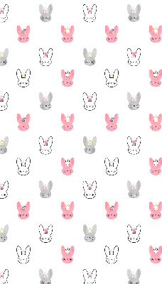 Blackout roller blind for window Colorful rabbits in crowns