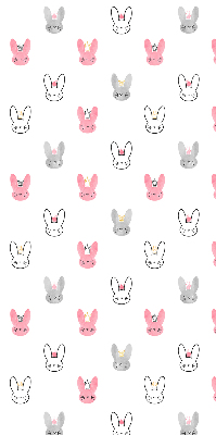 Blackout roller blind for window Colorful rabbits in crowns