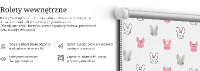 Blackout roller blind for window Colorful rabbits in crowns