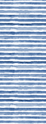 Fabric roller blind for window Painted blue stripes