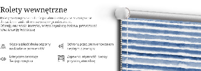 Fabric roller blind for window Painted blue stripes