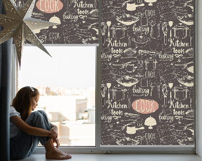 Blackout roller blind for window Culinary utensils