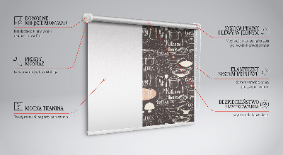 Blackout roller blind for window Culinary utensils