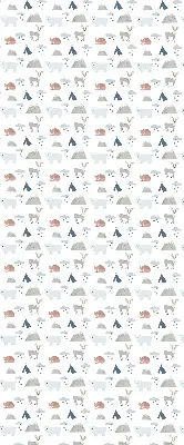 Blackout roller blind with a mountains rain animals print