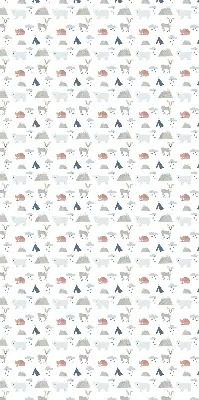 Blackout roller blind with a mountains rain animals print