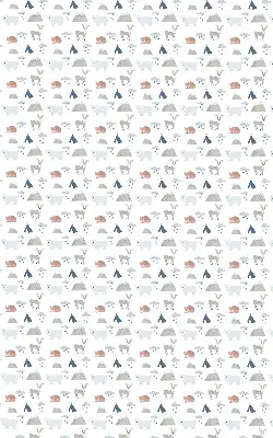 Blackout roller blind with a mountains rain animals print