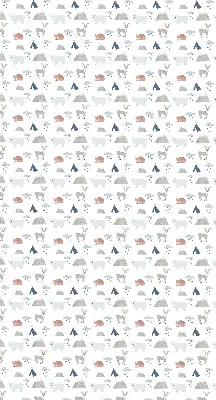 Blackout roller blind with a mountains rain animals print
