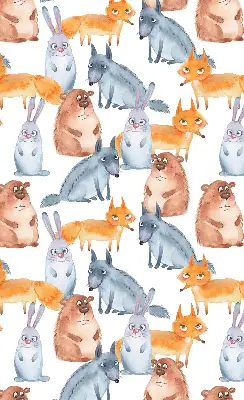 Blackout roller blind for window animals print