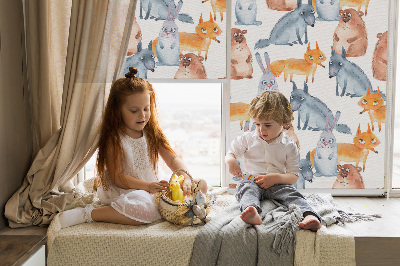 Blackout roller blind for window Animals