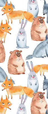 Blackout roller blind for window animals print