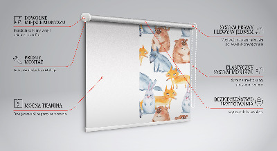 Blackout roller blind for window Animals