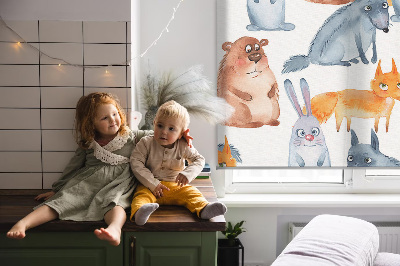 Blackout roller blind for window Animals