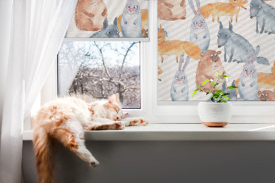 Blackout roller blind for window Animals