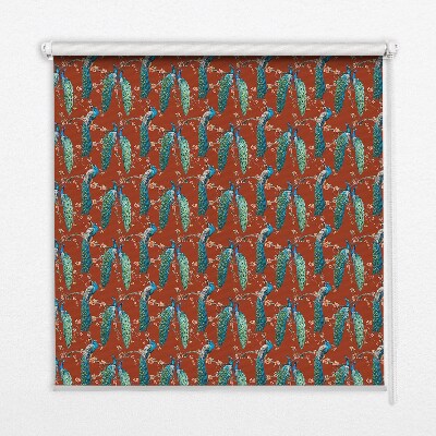 Blackout roller blind Peacocks on the branches