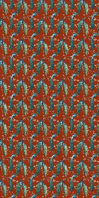 Blackout roller blind with peacocks on the branches pattern
