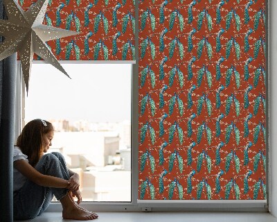 Blackout roller blind Peacocks on the branches