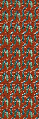 Blackout roller blind with peacocks on the branches pattern