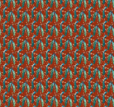 Blackout roller blind with peacocks on the branches pattern