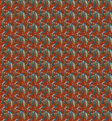Blackout roller blind with peacocks on the branches pattern