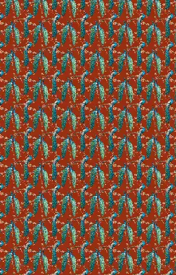 Blackout roller blind with peacocks on the branches pattern