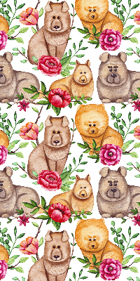 Blackout roller blind for window Dogs among the flowers