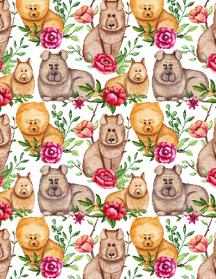 Blackout roller blind for window Dogs among the flowers