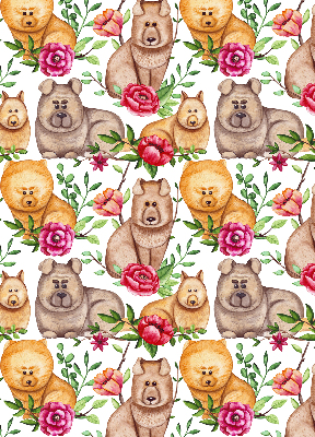 Blackout roller blind for window Dogs among the flowers