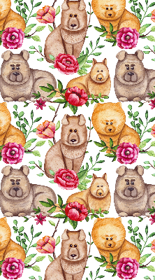 Blackout roller blind for window Dogs among the flowers
