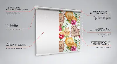 Blackout roller blind with Dogs Among the Flowers print