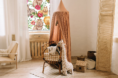 Blackout roller blind for window Dogs among the flowers