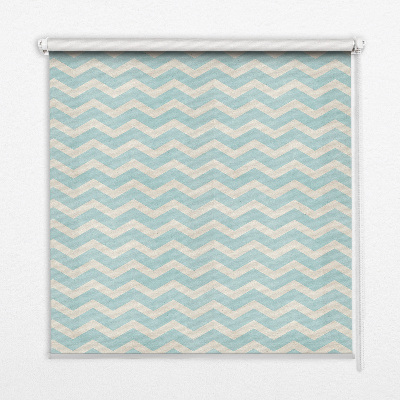 Fabric roller blind for window Blue zigzags