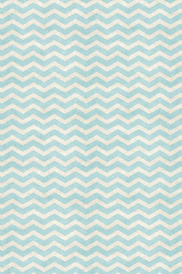 Fabric roller blind for window with a blue zigzag pattern