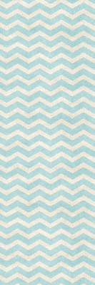 Fabric roller blind for window Blue zigzags