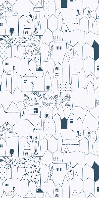 Blackout roller blind Drawn houses