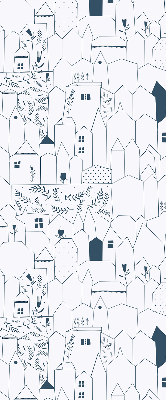 Blackout roller blind Drawn houses