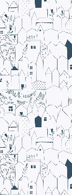 Blackout roller blind Drawn houses