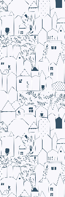 Blackout roller blind Drawn houses