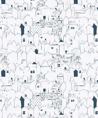 Blackout roller blind Drawn houses
