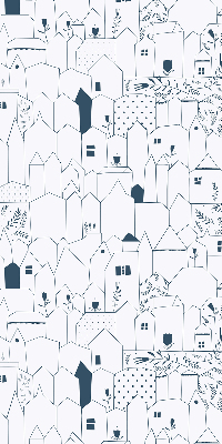 Blackout roller blind Drawn houses