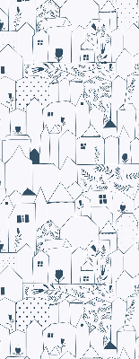 Blackout roller blind Drawn houses
