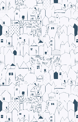 Blackout roller blind Drawn houses
