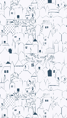 Blackout roller blind Drawn houses