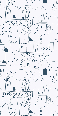 Blackout roller blind Drawn houses