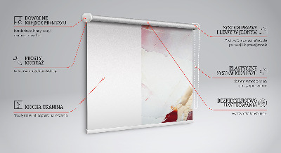 Fabric roller blind for window Painted picture