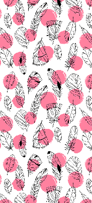Blackout roller blind Feathers and pink dots