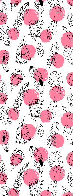 Blackout roller blind Feathers and pink dots