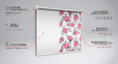 Blackout roller blind Feathers and pink dots
