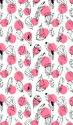 Blackout roller blind with a feathers and pink dots pattern