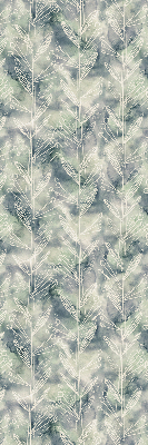 Fabric roller blind for window Sketch of a plant on a colored background