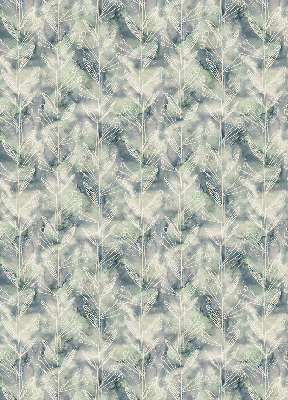 Fabric roller blind for window Sketch of a plant on a colored background